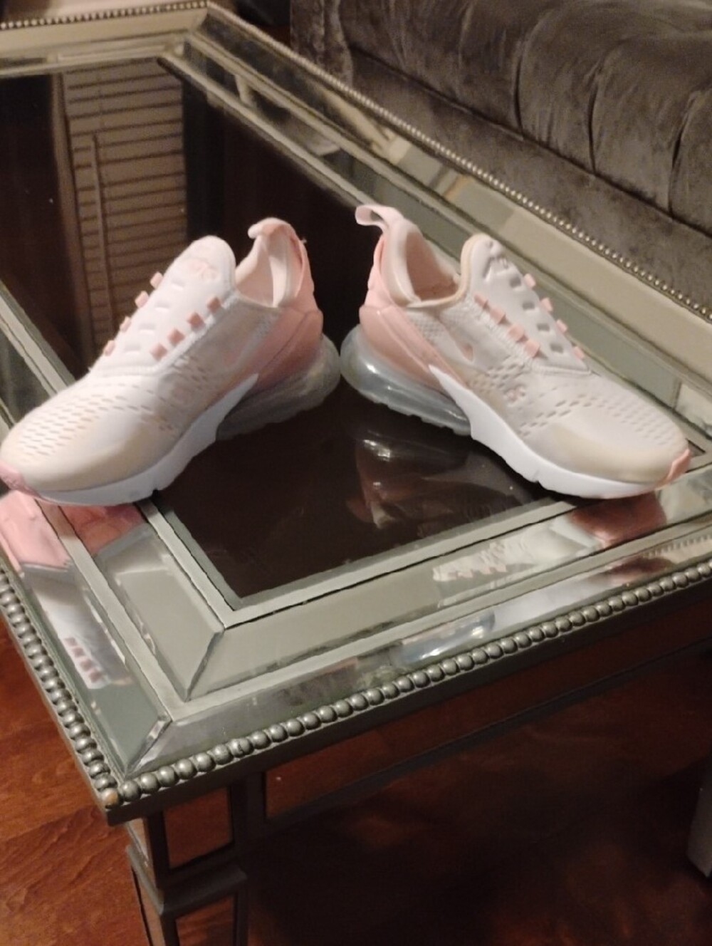 Nike Women Air Max 270 Slip-On Sneakers - White & Pink - Picture 2 of 5